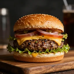 Burger, ambient lighting