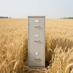 filing cabinet in the middle of a wheat field photograph taken by eliot porter