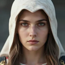 portrait of kassandra from assassin's creed odyssey, ancient greece, symmetrical face, macro head shot, by wlop
