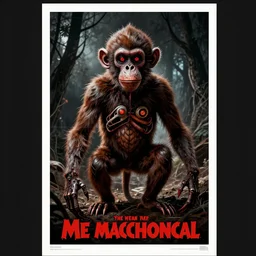 mechanical monkey psychological horror vintage movie poster