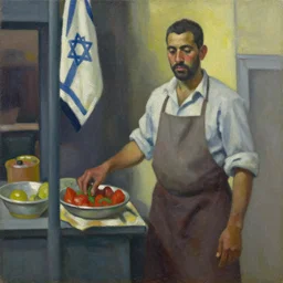 dunning through israel, salsa vendor, oil on canvas by edward hopper