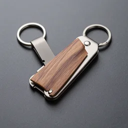 minimalist, slim, multi tool, money clip, keyring, walnut on anodized steel, industrial design studio photograph