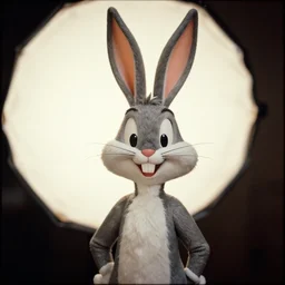 Portrait of a bugs bunny, Expired Burned Film from 1930s, Softbox Lighting, Sigma 85mm Lens F/1.8