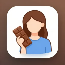 iphone app icon of mother holding a chocolate bar, trending on artstation,