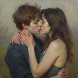 the love of a memory, masterpiece, trending on artstation, oil on canvas
