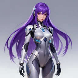 girl in futuristic sci-fi bodysuit, long hair, violet hair, made by Stanley Artgerm Lau, WLOP, Rossdraws, James Jean, Andrei Riabovitchev, Marc Simonetti, Yoshitaka Amano, ArtStation, CGSociety