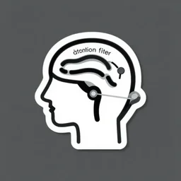 attention filter, minimalist logo without text for a research lab that studies human cognition, by victo ngai, kilian eng and jake parker, 2 colors, limited palette, sticker art, vector art, award winning, minimalism, logopond, sticker art