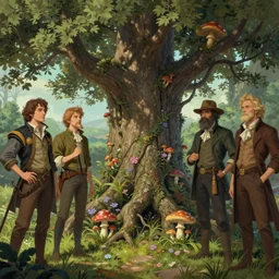 a beautiful digital illustration painting of a detailed fantasy tree trunk and roots, mushroom, flowers by benoit b. mandelbrot, steven belledin, martin johnson heade, lee madgwick, caspar david friedrich, and david rios ferreira. 8 k resolution trending on artstation concept art digital illustration