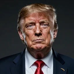 Donald Trump with Jigsaw from Saw body, realistic artstyle, wide shot, dramatic lighting, octane render, hyperrealistic, high quality, highly detailed, HD, beautiful, cinematic, 8k, unreal engine, facial accuracy, symmetrical