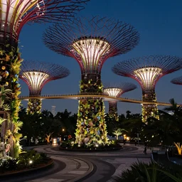 garden of earthly delights set in singapore's gardens by the bay with supertrees