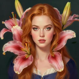 A beautiful portrait of a Lily Donaldson, frontal, digital art by Eugene de Blaas and Ross Tran, vibrant color scheme, highly detailed, in the style of romanticism