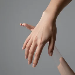 studio photography of a female hand