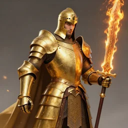 an ultra detailed portrait of saladin as a warhammer paladin charging into battle wearing bright gold armor and huge flaming longsword blessed by god, epic anime fantasy, 8 k, volumetric lighting, smooth, highly detailed, digital illustration, art by kentaro miura and akira toriyama and artgerm