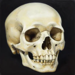 a beautiful painting a lovely skull, by murakami takashi painting, illustration style