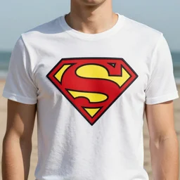 realistic sun wearing a super hero shirt