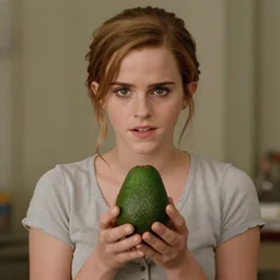 an avocado in the role of emma watson, cinematography by stanley kubrick