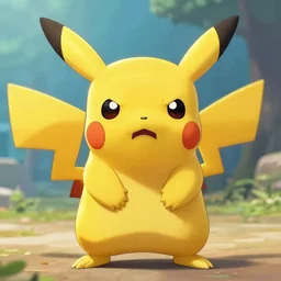 an angry pikachu, realistic