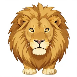 anime lion head, full shot, 5 colors