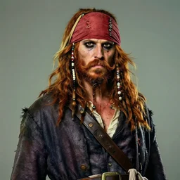 an ugly drunken pirate with a big ginger beard and a large moustache, ginger hair, ugly, bags under his eyes, dark eyes, he wears a big coat, scruffy. character concept art. royo, artgerm, wlop. fashion. dnd. trending on artstation.
