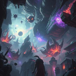 a psychedelic rift of chaos in the style of wlop | greg rutkowski | illustration | epic | fantasy | hyper detailed | smooth | unreal engine | sharp focus | ray tracing