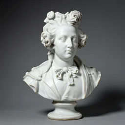 a porcelain portrait bust of pierrot, 1 8 th century style, british museum, studio lighting, 4 k