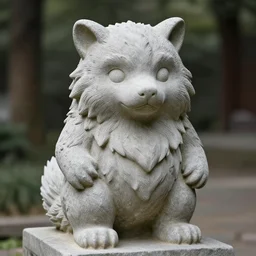 anthropomorphic furry stone statue