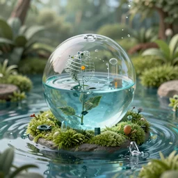 hyperrealistic artwork sustentability science water regenerative technologies of disruptive creation sci nature photography futures global utopia