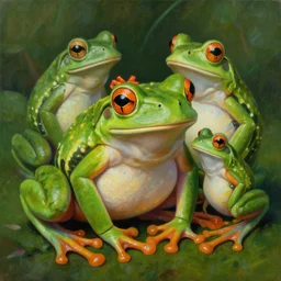frog surrealism painting, 4 k, detailed