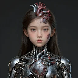 detailed, sharp, portrait of a young girl whose heart is made of metal automata by James Gurney, by Greg Rutkowski, digital art, surreal, trending on artstation, HD, 8K, highly detailed, good lighting. beautiful. epic.