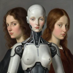 portrait of female android, by sandra chevrier and fra angelico