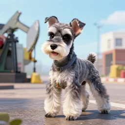 cyborg schnauzer begging for oil