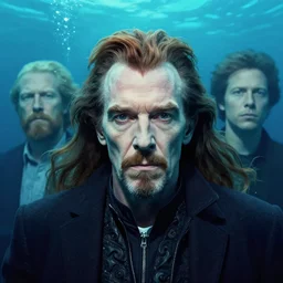 a highly detailed underwater portrait of stephen strange, james gurney, james jean