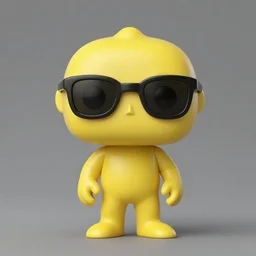 full body 3d render of Mister Lemon dude with Sunglasses as a funko pop, Chibi, studio lighting, white background, blender, trending on artstation, 8k, highly detailed