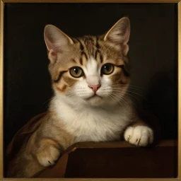 Renaissance painting portrait of a kitten
