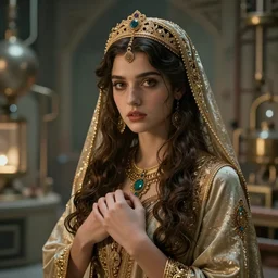 beautiful and enigmatic persian princess held captive in a remote research facility. vulnerability and innocence, ultra realistic, sharp details, subsurface scattering, intricate details, warm lighting, beautiful features, highly detailed, photorealistic, octane render, 8 k, unreal engine, art by artgerm and greg rutkowski and alphonse mucha