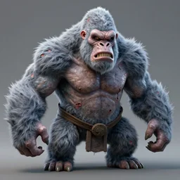 extremely scary angry old tough rough looking albino warrior gorilla. scars, scary, gruffness, interesting 3 d character concept by square enix, in the style of league of legends, hyper detailed, cinematic, final fantasy, character concept, ray tracing, fur details, maya, c 4 d, artstation