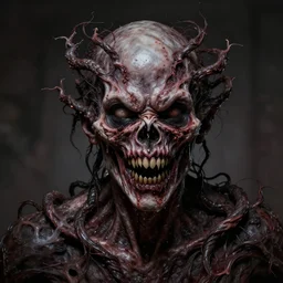 A highly detailed head and shoulders masterpiece portrait of twisted unspeakable horror, scary, terrifying, horrific