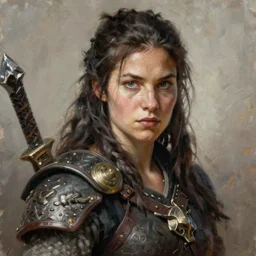 portrait painting of a dwarven berserker woman, sharp focus, award - winning, trending on artstation, masterpiece, highly detailed, intricate. art by rebecca guay