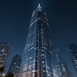 ultradetailed uhd 8 k octane render of a cyberpunk skyscraper at midnight
