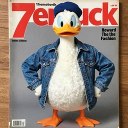 howard the duck inspired fashion. centerfold fashion magazine. 7 0's. hole body picture