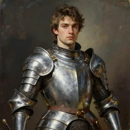 male warrior with armor, painting by delphin enjolras, j. c. leyendecker, yoji shinkawa