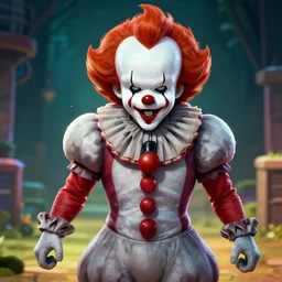 pennywise in the style of mario bros, digital art, trending on artstation, hdr