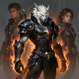 cyberpunk werewolf warrior with white fur wearing black power armor, fire emblem, art by artgerm and greg rutkowski and magali villeneuve, portrait, d & d, fantasy, highly detailed, digital painting, trending on artstation, concept art, sharp focus, illustration
