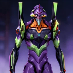 an evangelion that looks like christian bale in neon genesis evangelion, detailed