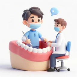 a 3 d render of a mouth, dentist illustrator