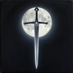 7 0's sci fi and fantasy cover art titled sword shadowed by the moon, by lehr, by gurney, center frame, symmetrical, smooth, matte painting, canvas