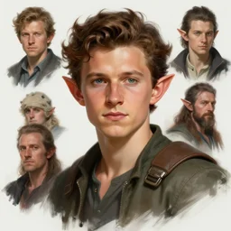 character concept portrait, tom holland as a elf, style digital painting, concept art, smooth, sharp focus, illustration, from metal gear, by ruan jia and mandy jurgens and william - adolphe bouguereau, artgerm