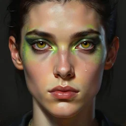 close up sci - fi art joey diaz with reptile eyes, sweaty, elegant, highly detailed, centered, digital painting, concept art, smooth, sharp focus, illustration, artgerm, tomasz alen kopera, peter mohrbacher, donato giancola, joseph christian leyendecker, wlop, frank frazetta
