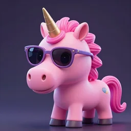 A pink unicorn with a mohawk and sunglasses, synthwave style, portrait, trending on artstation, detailed, award winning