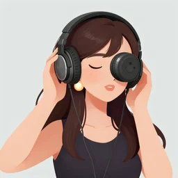an illustration of a beautiful woman listening to music with headphones by Alex Flores, highly detailed, digital art, trending on artstation